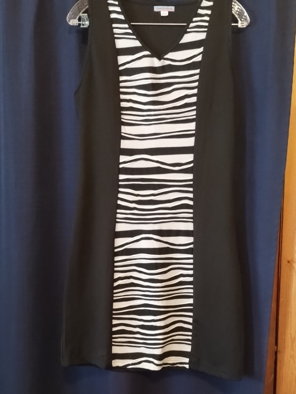 Black & White Zebra-Stripe Panel Dress Or Cover Up